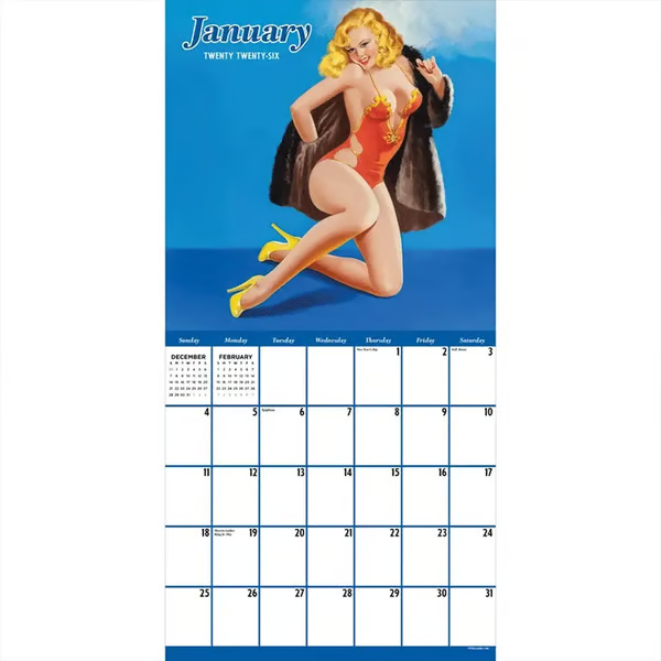 📆2026 Retro Pin-Up Girl Calendar💞