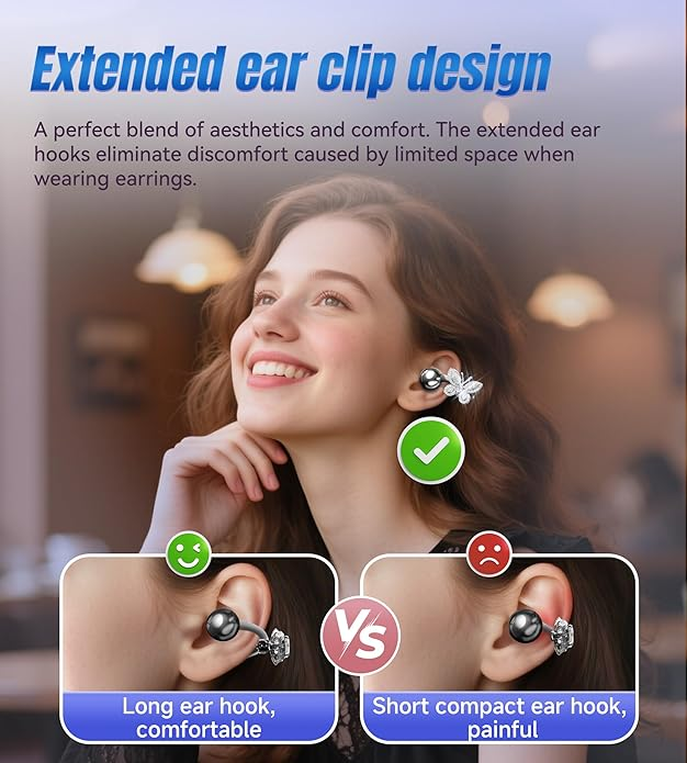 ✨Butterfly Earrings Bluetooth Earphones | IPX5 Waterproof, 50 Hour Playback