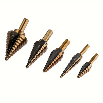 Five piece drill bit set | Precision cobalt high HSS Co titanium coating