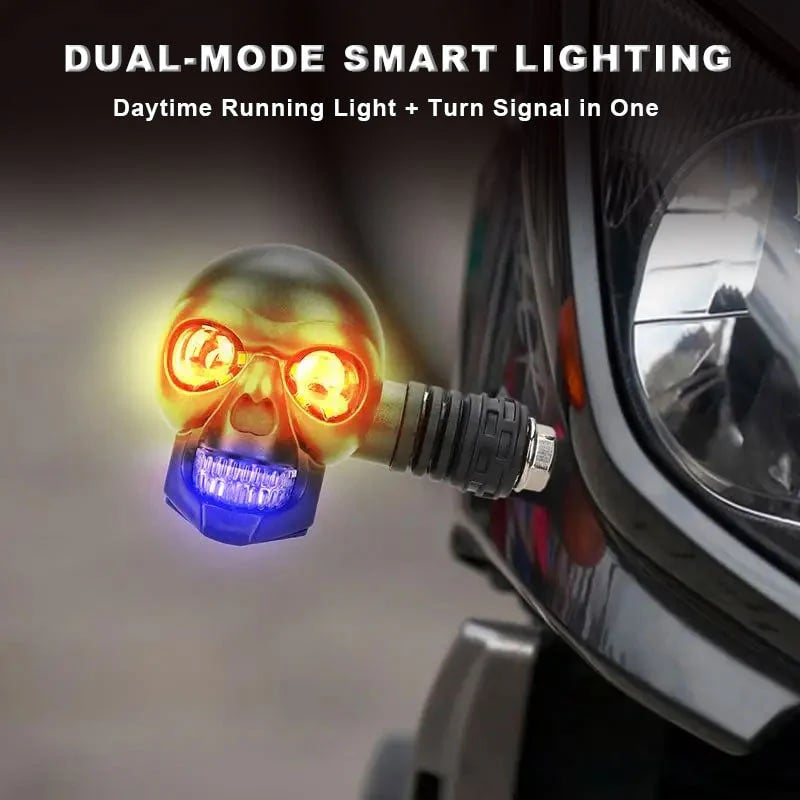 💀 Skull LED Turn Signal Lights  |  2 sets (4 in total)