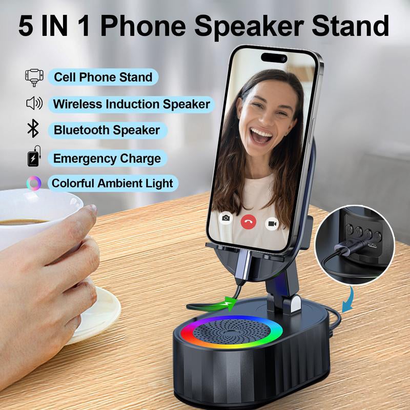 🔥5-in-1 Wireless Speaker with Bluetooth & Adjustable Stand