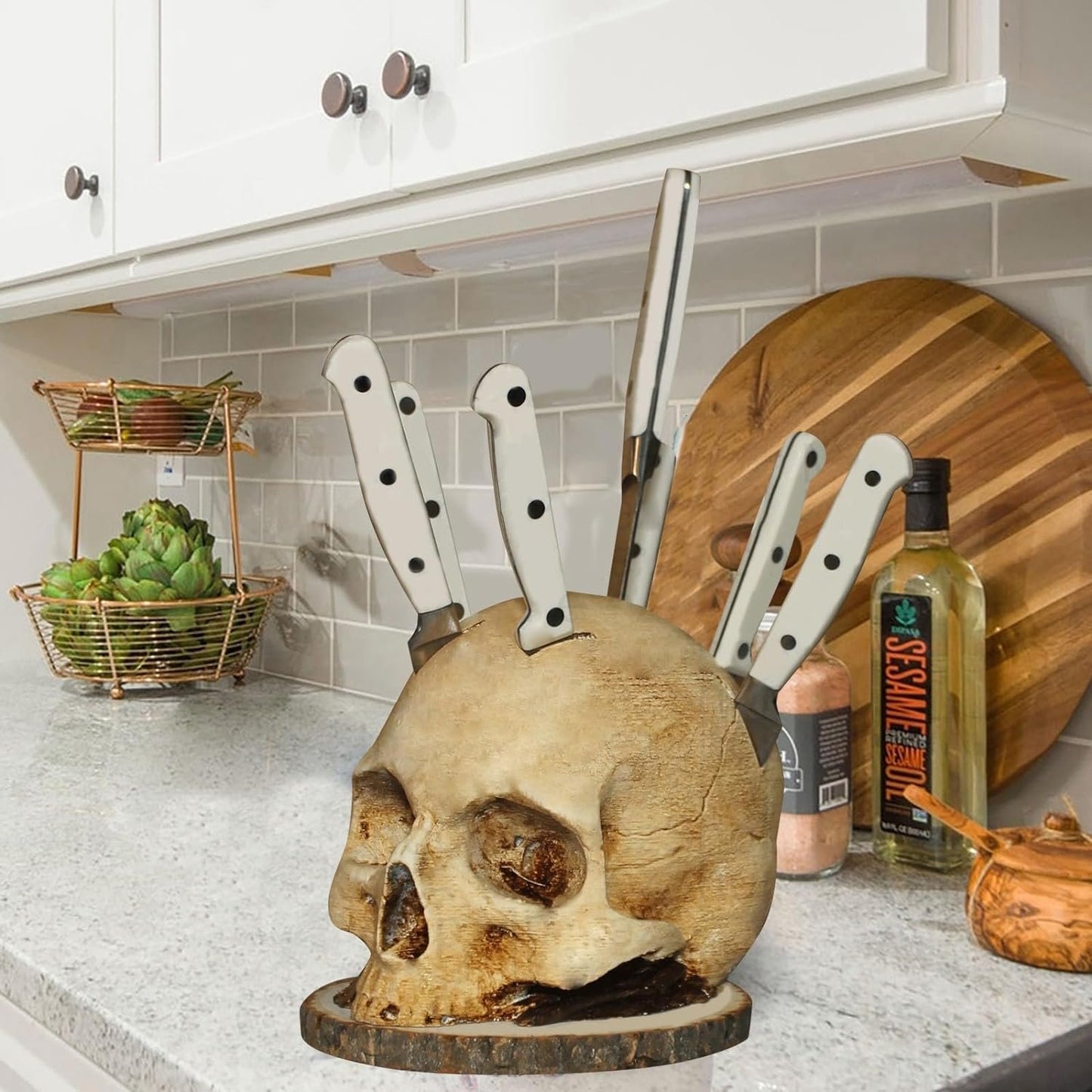 ☠Gothic Skull Knife Holder