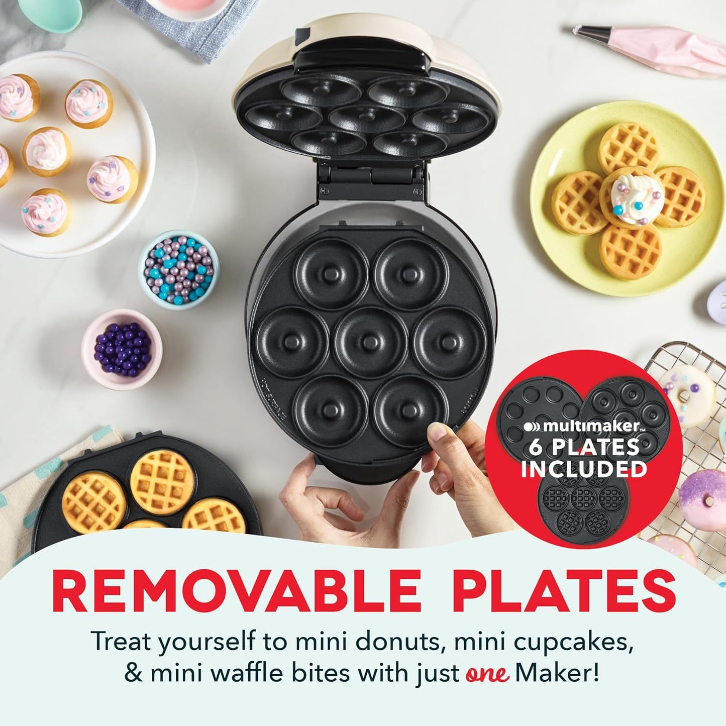 🔥3-in-1 baking machine 🍩Mini Donuts 🧇Waffle Bites 🧁Mini Cupcakes