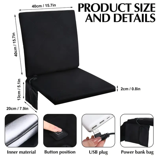 Portable heated seat cushion | Foldable | Intelligent temperature control