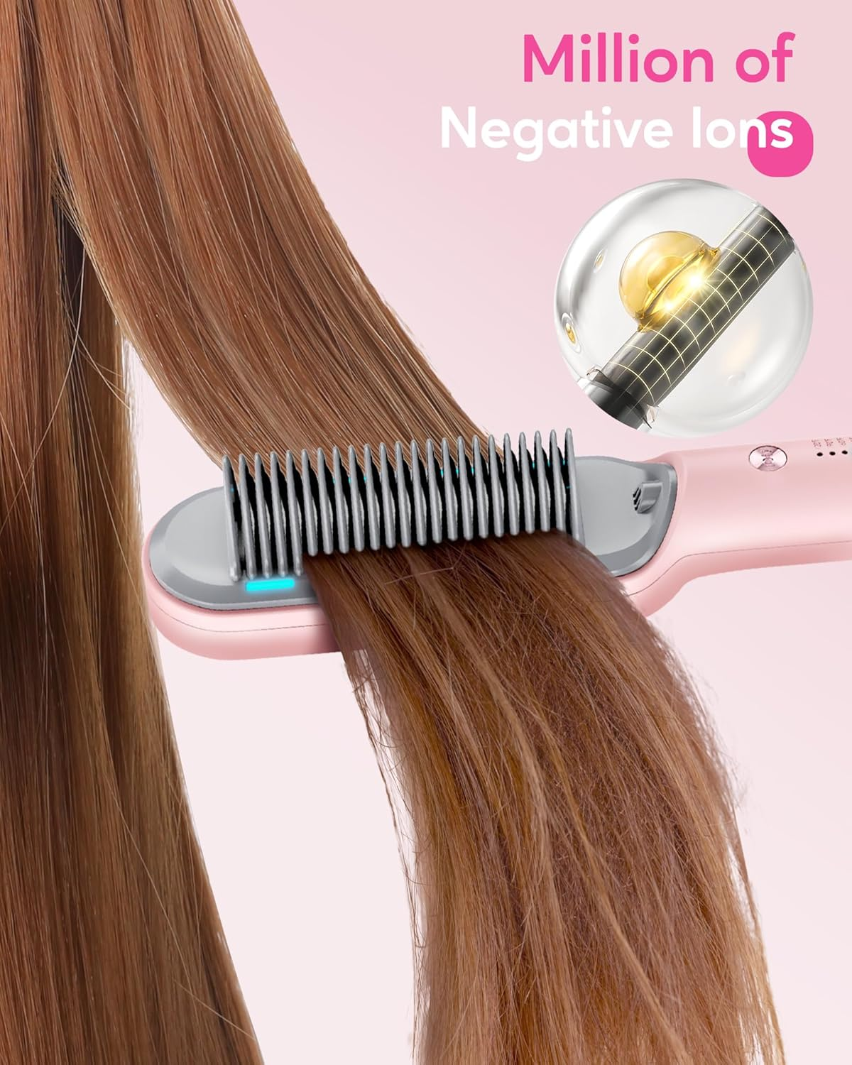 🔥Negative ion straight hair brush, anti scalding, universal for straight/curly hair, CE ROHS FCC certification complete