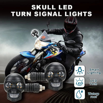 💀 Skull LED Turn Signal Lights  |  2 sets (4 in total)