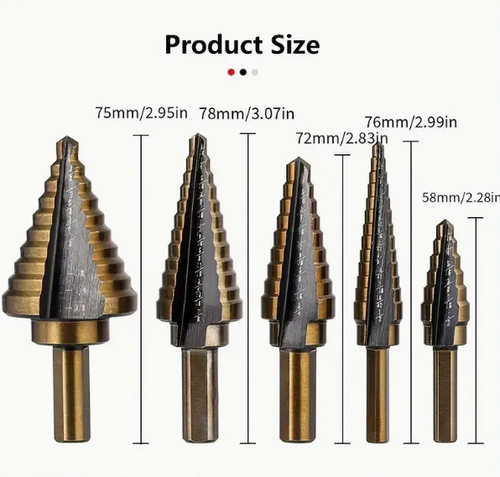 Five piece drill bit set | Precision cobalt high HSS Co titanium coating